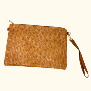 Beachly - Riveira Straw Clutch - Bronze